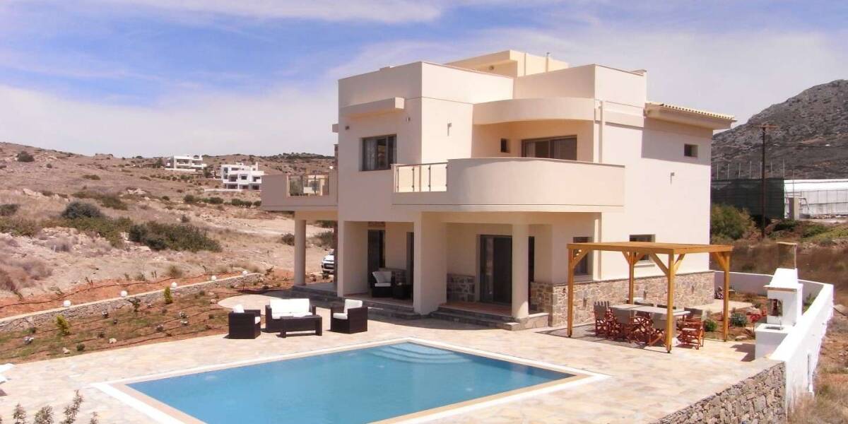  Modern villa with panoramic views Makrygialos, Lasithi, Crete, Фото 1